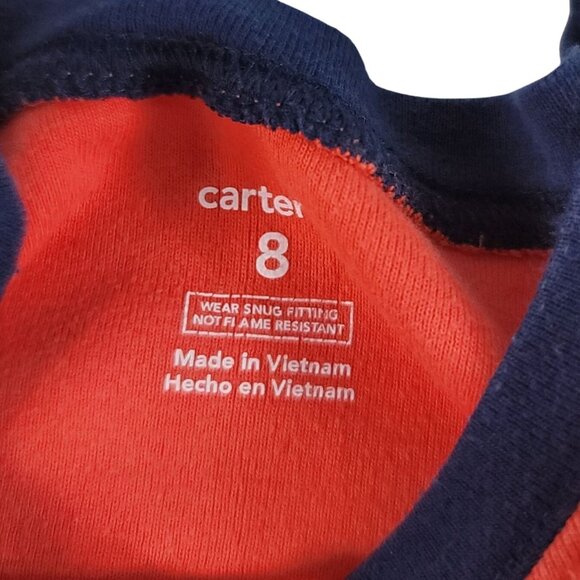 2/$15 Carter's 2 PC Pajamas Red SZ 8 Fire Truck Chief Rescue Short Sleeve Shorts - Picture 6 of 10